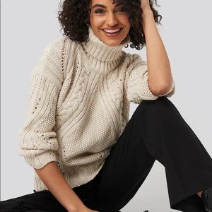 NWT NAKD beige turtle neck sweater